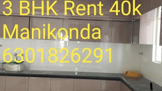 3 BHK Apartment Flat For Rent in Manikonda Hyderabad 6301826291 [upl. by Anrev291]