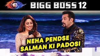 Marathi Mulgi Nehha Pendse Grand Entry In Salman Khans Bigg Boss 12 [upl. by Aremahs]