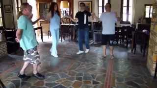 A class in traditional Greek dancing at Restaurant Panselinos Alonissos Island [upl. by Acimahs74]