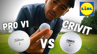 TEST des produits GOLF de chez LIDL  balles quotPRO V1 VS CRIVITquot et chaussures de golf CRIVIT [upl. by Las]