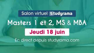 Salon virtuel Studyrama  Masters 1 amp 2 MS amp MBA [upl. by Aivata]