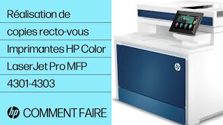 Comment faire des copies recto verso  Imprimantes HP Color LaserJet Pro MFP 43014303  HP Support [upl. by Ayocat942]