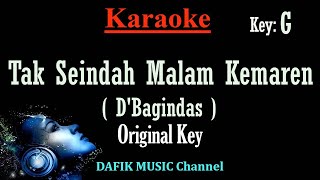 Tak Seindah Malam Kemarin Karaoke DBagindas Nada Asli Original key G Male key Nada Cowok [upl. by Pena]