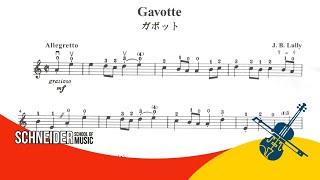 Gavotte J B Lully  Suzuki Book 2  Violin Sheet Music  Partitura para Violino [upl. by Atiugal]