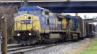 CSX 7911 with Loud K5LA Horn and Chessie Boxcar [upl. by Koppel]