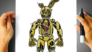 How to DRAW SPRINGTRAP  Five Nights at Freddys   How to DRAW FNAF Characters [upl. by Irik]