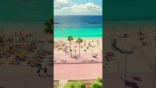 Gran Canarias Playa de Amadores beach beckons travelers GranCanaria beach turquoisewater [upl. by Anehta]