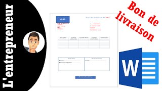 Faire un bon de livraison sur word  modèle [upl. by Axel]