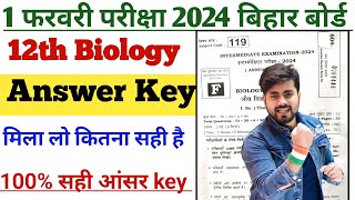 Class 12th Biology Answer Key 2024  Bihar Board Class12th Biology Answer Key 2024 [upl. by Armallas]