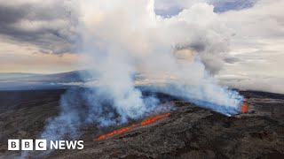 Worlds largest active volcano erupts in Hawaii  BBC News [upl. by Gosser23]