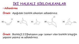 ORGANİK KİMYA  İki Halkalı Sikloalkanlar [upl. by Trbor826]