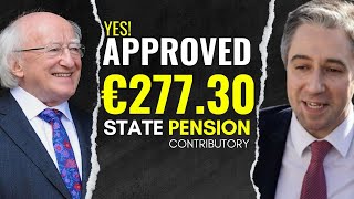 YES SIMON HARRIS APPROVED IT  €27730 INCREASING IN CONTRIBUTORY STATE PENSION WEEKLY [upl. by Ayimat]