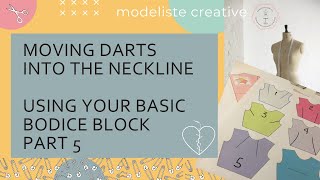 Creating Neckline Darts Moving Bodice Darts Part 5 [upl. by Iormina]