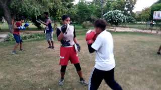 Boxing training in Barnala  S Udham singh  pad workout  Tiger boxer [upl. by Hildebrandt603]