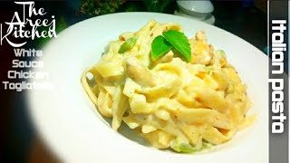 Italian tagliatelle pasta  white sauce chicken tagliatelle recipe  The Areej Kitchen [upl. by Fremont]