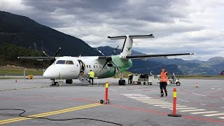 Wideroe Dash 8 Calm and Smooth Full Flight from Oslo to Sandane AndaHD [upl. by Huebner]