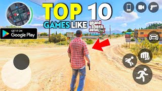 Top 10 Best High Graphics Android Games Like GTA V 2023 Open World Gangsters StoryLineRealistic [upl. by Yelsha]