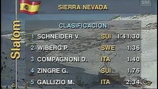 Vreni Schneider wins slalom Sierra Nevada 1994 [upl. by Atiuqa636]