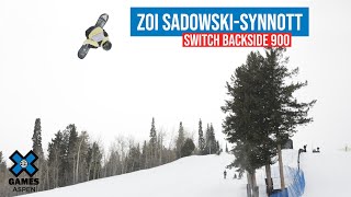 Zoi SadowskiSynnott Switch Back 9  X Games Aspen 2023 [upl. by Bordy504]