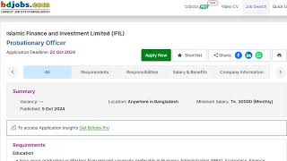 Islamic Finance and Investment Limited Job Circular and Apply Process Probationary Officer [upl. by Sedinoel]