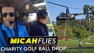 Helicopter Golf Ball Drop for Charity  Micah Flies [upl. by Iver]