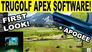 TRUGOLF APEX GOLF SIMULATOR SOFTWARE First Look using APOGEE Golf Launch Monitor [upl. by Wampler]