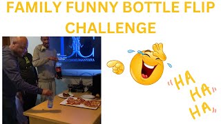 Family bottle flip funny challenge [upl. by Aeriel]