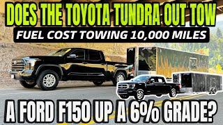 Toyota Tundra Max Towing Up 6 Grade With MPG Does It Tow Better Than Ford F150 [upl. by Gibe300]