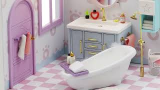 Cosy Bathroom DIY Miniature House [upl. by Nnylyar]