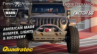 Gladiator Gets AMERICAN Made Bumper Winch amp Lights  Warn Factor55 Diode Dynamics amp Poison Spyder [upl. by Bealle]