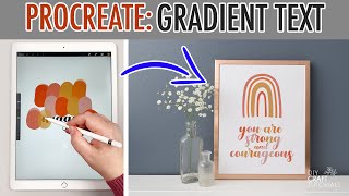 HOW TO CREATE GRADIENT LETTERING IN PROCREATE  Quick And Easy Tutorial [upl. by Asus]