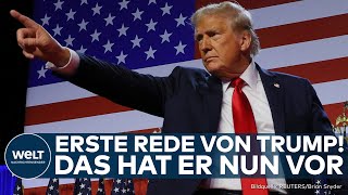 USWAHL 2024 Erste Rede Klare Ansagen Donald Trump äußert sich auf Wahlparty in Florida [upl. by Norda631]