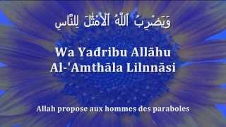 Apprendre le verset de la Lumière Sourate 24 Verset 35 arabephonétiquefrançais [upl. by Aikar]