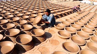 Glaze Pottery Art Making Traditional Clay Plates Glazed in Old Style Pottery Kiln [upl. by Elitnahc]