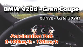 BMW 420d Gran Coupe  xDrive 2024  Acceleration 0100kmh  0120kmh  Test przyspieszenia [upl. by Eelibuj]