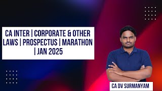 CA INTER  CORPORATE AND OTHER LAWS  PROSPECTUS AND ALLOTMENT OF SECURITIES MARATHON  JAN 25 [upl. by Pros]