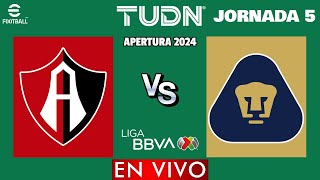 Atlas vs Pumas EN VIVO  Jornada 5 Liga MX Apertura 2024  PES MASTER FOOTBALL [upl. by Aztinad]