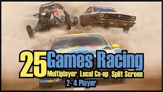 Best 25 Racing Games Multiplayer 24 Players  Split Screen  Local CoOp 2021 [upl. by Attenrev]