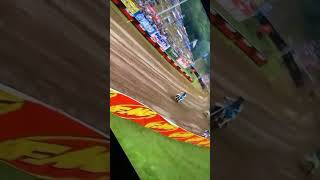 Haiden Deegan  Chance Hymas Crash Race Start Millville 2024 Spring Creek motocross promotocross [upl. by Enomaj424]