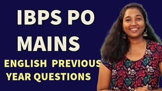 IBPS PO  FINAL FIGHT  ENGLISH  PREVIOUS YEAR QUESTIONS  MUST WATCH  REENA [upl. by Malinin]