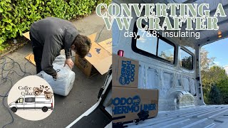 CONVERTING A VW CRAFTER  insulating with Dodomat  thermo lining and fleece  DAY 7 amp 8 [upl. by Micro]