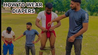 How To Wear Diapers  How To Wear Langot  Langot Kaise Bandhte Hai langot [upl. by Naihs]