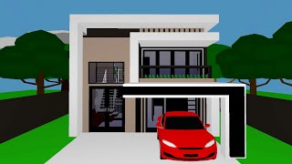 Floor Plan Creator  7x10m Double Storey Modern House Tutorial [upl. by Yerffoej]