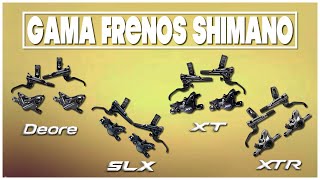 Comparativa FRENOS SHIMANO Pesos precios y características Deore SLX XT y XTR [upl. by Harmon]