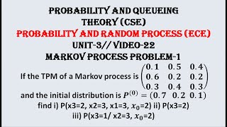 Markov process problem2  PQTCSE PRPECE UNIT3 VIDEO22 [upl. by Arze699]