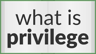 Privilege  meaning of Privilege [upl. by Sink710]