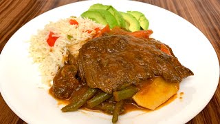 Un Bistec bien Jugoso y Suavecito con Arroz y Verduras [upl. by Cassy888]