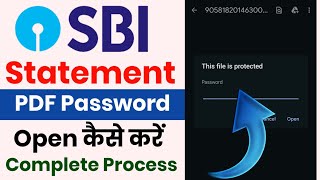 SBI Statement PDF Password 2024  SBI Statement PDF Ka Password Kaise Kholen 🔑 SBI PDF Password [upl. by Essile]