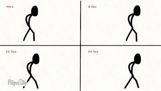 Difference between 4 8 12 amp 24 fps using a Stickman Animation  FlipaClip [upl. by Akeret]