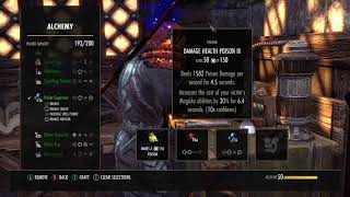 ESO Master Craft Alchemy Writ Damage Health Poison IX with Breach Increase SP Ravage Health [upl. by Tammy513]